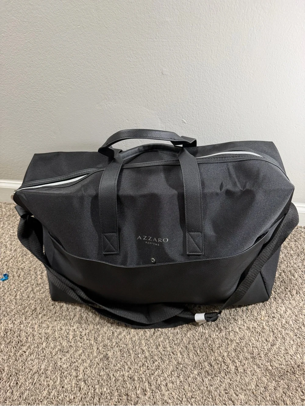 Azzaro Black Men’s Duffel Bag with Dual Carry